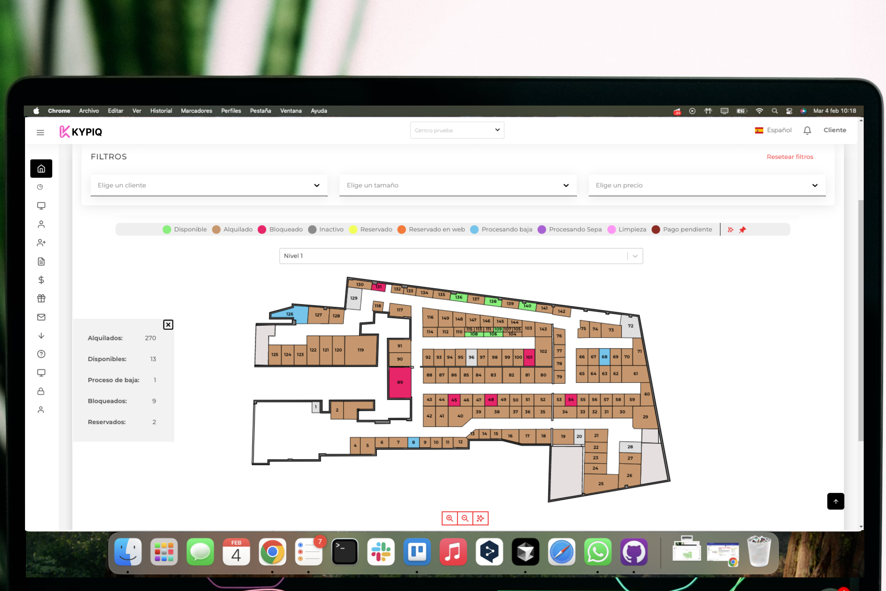 Panel de gestión de clientes Kypiq